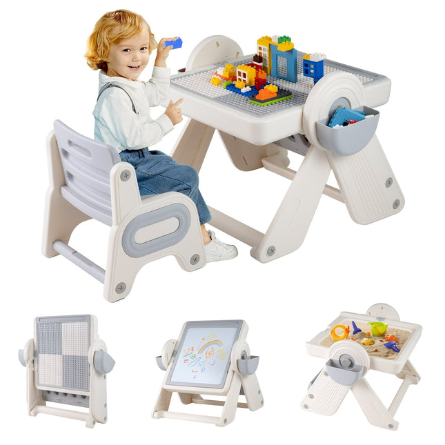 6-in-1 Kinder-Aktivitätstisch & Staffelei-Set mit Aufbewahrung