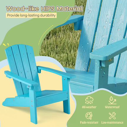 Kids Adirondack Chair, All-Weather HIPS, Turquoise