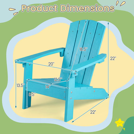 Kids Adirondack Chair, All-Weather HIPS, Turquoise