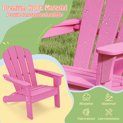 Kinder Adirondack Stuhl, hohe Rückenlehne, wetterfestes HIPS, Rosa