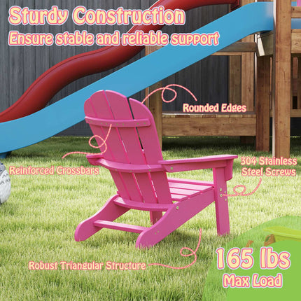 Kinder Adirondack Stuhl, hohe Rückenlehne, wetterfestes HIPS, Rosa