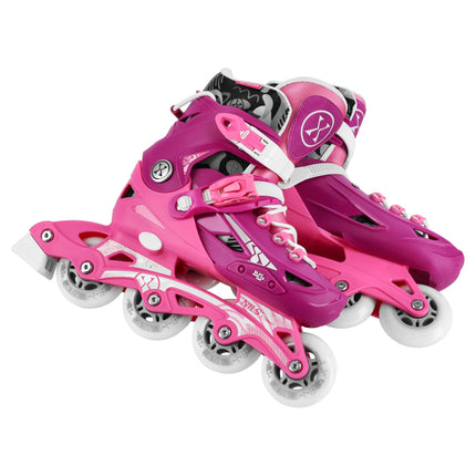 Verstellbare Inlineskates für Kinder, Rosa, Größe 31–34