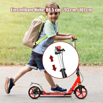 Verstellbarer Kinderroller, klappbar, rot