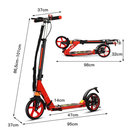 Verstellbarer Kinderroller, klappbar, rot