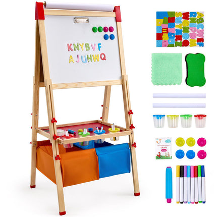 Kids Art Easel, 3-in-1 Double-Sided Magnetic Board