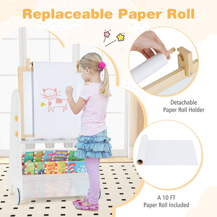 Kids Art Easel With Stool, Adjustable, Magnetic Board
