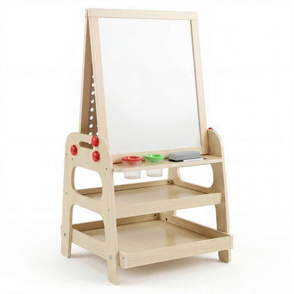 Kids Art Easel with Magnetic Whiteboard & Marble Run Game