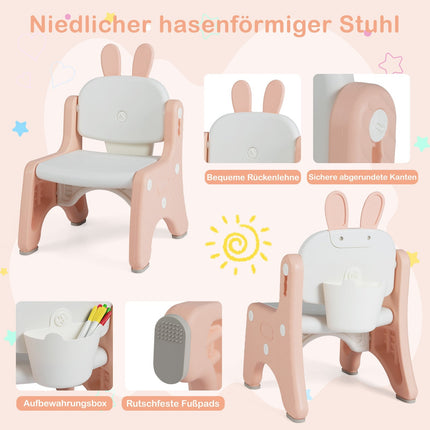 Kindermaltisch und Stuhl-Set mit verstellbarer Höhe, Rosa