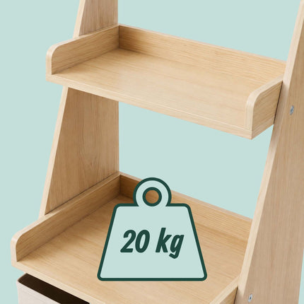 Kids' Bookcase with Fabric Pockets & Removable Box