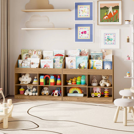 Bücherregal für Kinder, 3-stöckiges Präsentationsregal, 4 Fächer