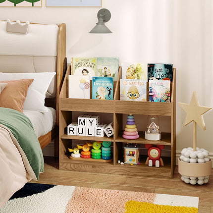 Bücherregal für Kinder, 3-stöckiges Präsentationsregal, 4 Fächer
