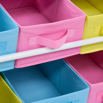 Kids' Bookshelf with 6 Fabric Storage Boxes