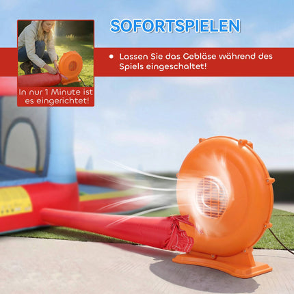 Hüpfburg mit Rutsche, Pool, Basketball, 350W Gebläse