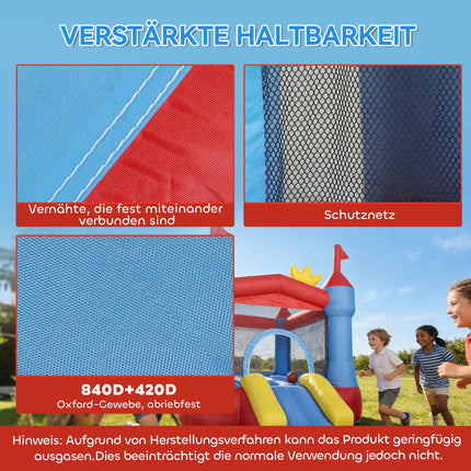 Hüpfburg mit Rutsche, Pool, Basketball, 350W Gebläse