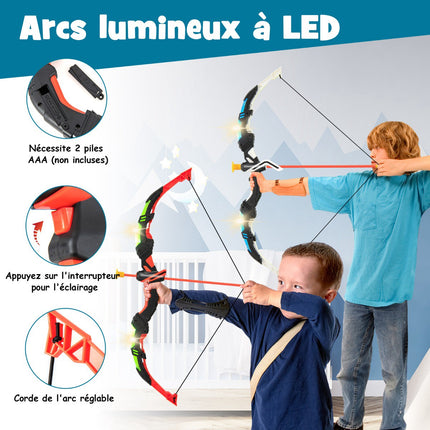 Kids Bow And Arrow Set 2-Pack, LED, 20 Suction Arrows