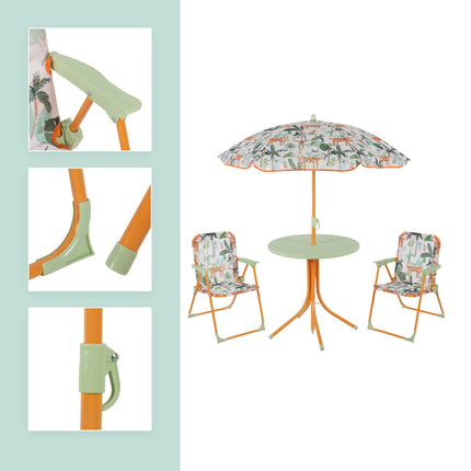 Kids' Camping Furniture Set with Adjustable Parasol