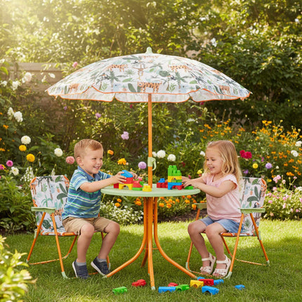 Kids' Camping Furniture Set with Adjustable Parasol