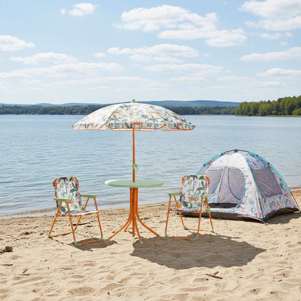 Kids' Camping Furniture Set with Adjustable Parasol