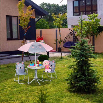 Kids' Camping Set with Adjustable Parasol – 4 Pieces