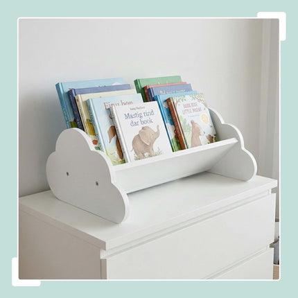 Kids' Cloud Bookshelf, White MDF, 17x43x29 cm