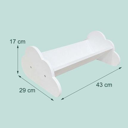 Kids' Cloud Bookshelf, White MDF, 17x43x29 cm
