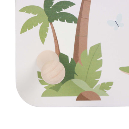Kids' Coat Rack, 4 Hooks, MDF & Pine, 20x40 cm