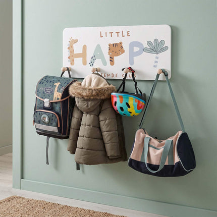 Kids' Coat Rack with 4 Hooks, 20x40 cm, MDF/Pine
