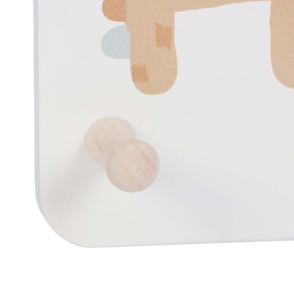 Kids' Coat Rack with 4 Hooks, 20x40 cm, MDF/Pine