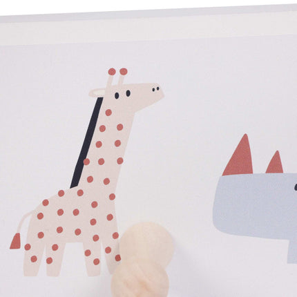 Kids' Coat Rack with 4 Hooks, MDF & Pine, 10x38 cm