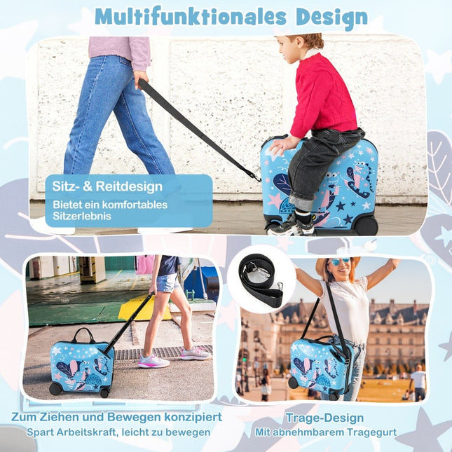 Kids' Dinosaur Luggage Set with Backpack, 12"+18"