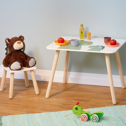 Kinderdinosaurustafel en stoelset - Peutermeubels
