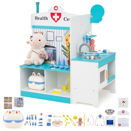 Kinderarzt-Spielset mit 27 Zubehörteilen, Blau
