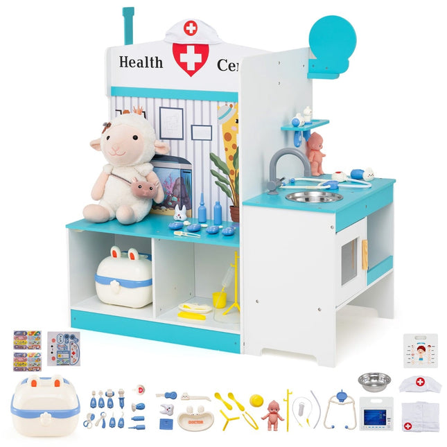 Kinderarzt-Spielset mit 27 Zubehörteilen, Blau