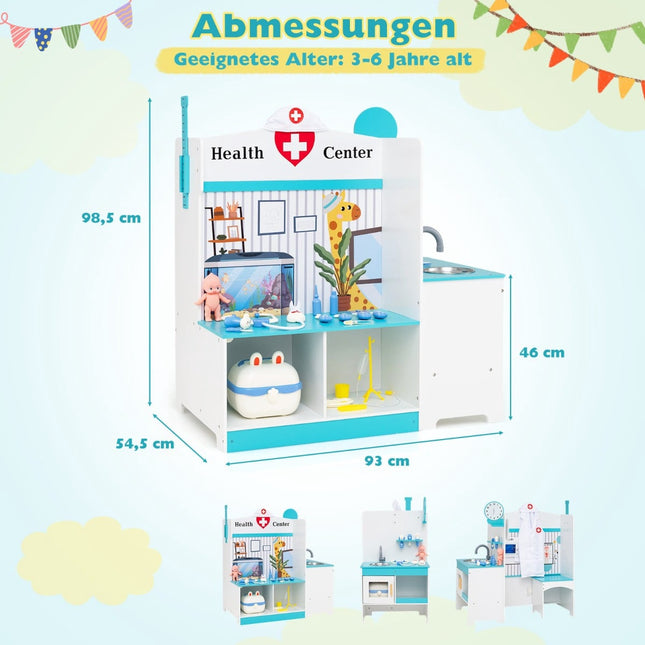 Kinderarzt-Spielset mit 27 Zubehörteilen, Blau