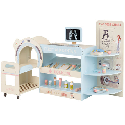 Kinderarzt Spielset mit Sehtafel & Spielzeug-CT-Scanner