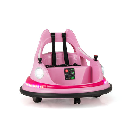 Kinder Elektro-Bumper-Auto 12V, Fernbedienung & Joysticks, Pink