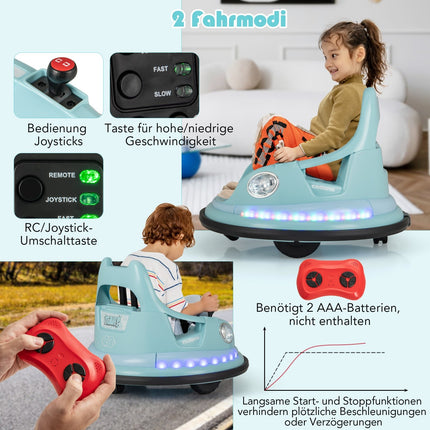 Kinder Elektro Bumper Car 12V mit Fernbedienung & Joysticks