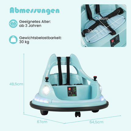 Kinder Elektro Bumper Car 12V mit Fernbedienung & Joysticks