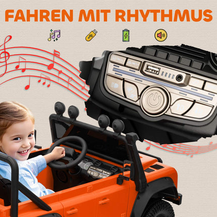 Kids Electric Car, 12V Battery, Remote Control, Orange