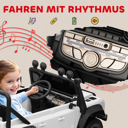 Kinder Elektroauto, 12V Akku, Fernbedienung, Weiß