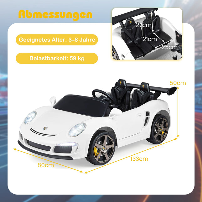 Kinder Elektroauto 12V, Fernbedienung, LED-Leuchten, Allradantrieb