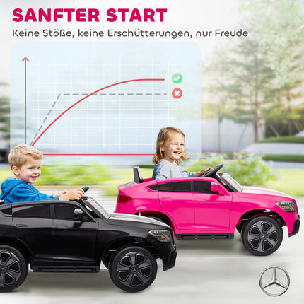 Kids Electric Car, 12V, Remote Control, LED, Music, Pink