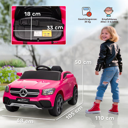 Kids Electric Car, 12V, Remote Control, LED, Music, Pink