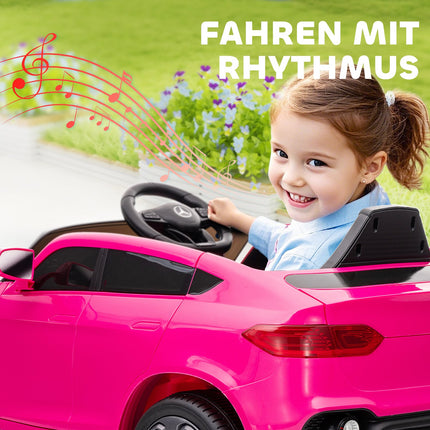 Kids Electric Car, 12V, Remote Control, LED, Music, Pink