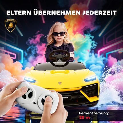 Kinder-Elektroauto 12V mit Fernbedienung, 2 Motoren, Gelb