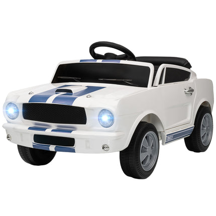 Kinder-Elektroauto 12V mit Fernbedienung, LED, Musik, Weiß