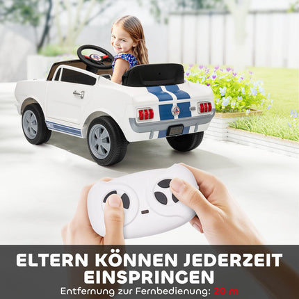 Kinder-Elektroauto 12V mit Fernbedienung, LED, Musik, Weiß