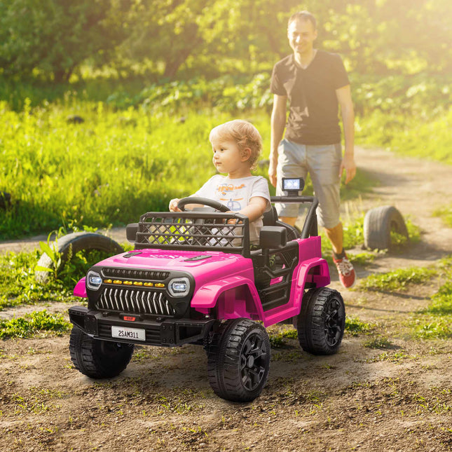 Kinder-Elektroauto 12V mit Fernbedienung, Pink, Alter 3-8 Jahre