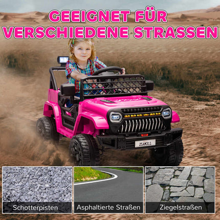 Kinder-Elektroauto 12V mit Fernbedienung, Pink, Alter 3-8 Jahre