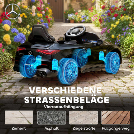 Kinder-Elektroauto, Mercedes Design, 12V, Fernbedienung, Schwarz